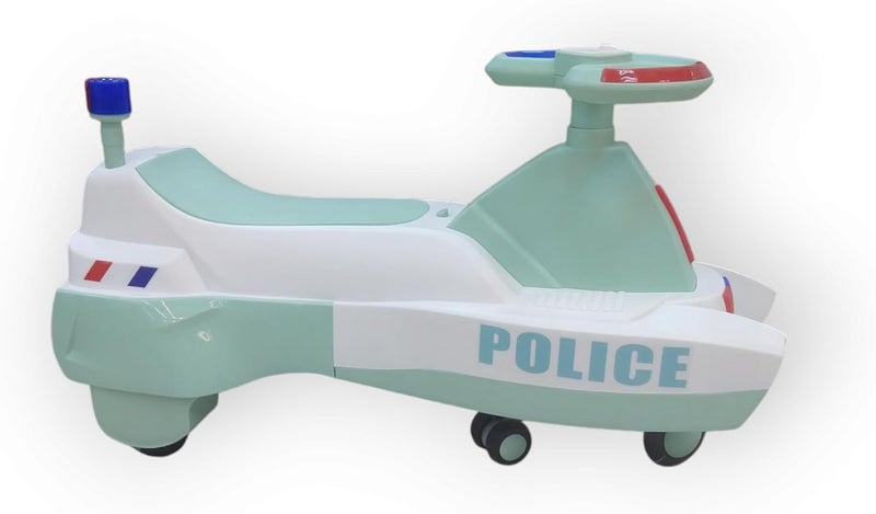 Leno TOYS Police Ride On Car for Kids, Plastic Push Car with Green and White for Boys and Girls 2-6 Years Old - Image 4