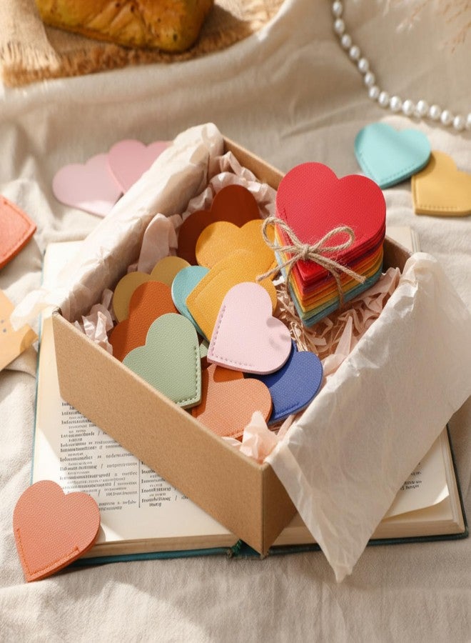 Resurhang 104 Pcs Leather Heart Bookmarks Page Corner Cute Heart Shaped Corner Bookmark for Women Handmade Reading Books Marks for Reading Lovers Book Club Gifts Office Teacher Bookworm - Image 4
