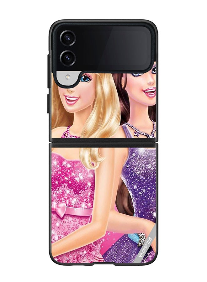 VR CREATIVE Protective Case Cover For Samsung Galaxy Z Flip4 Barbie And Friends Design Multicolour - Image 1