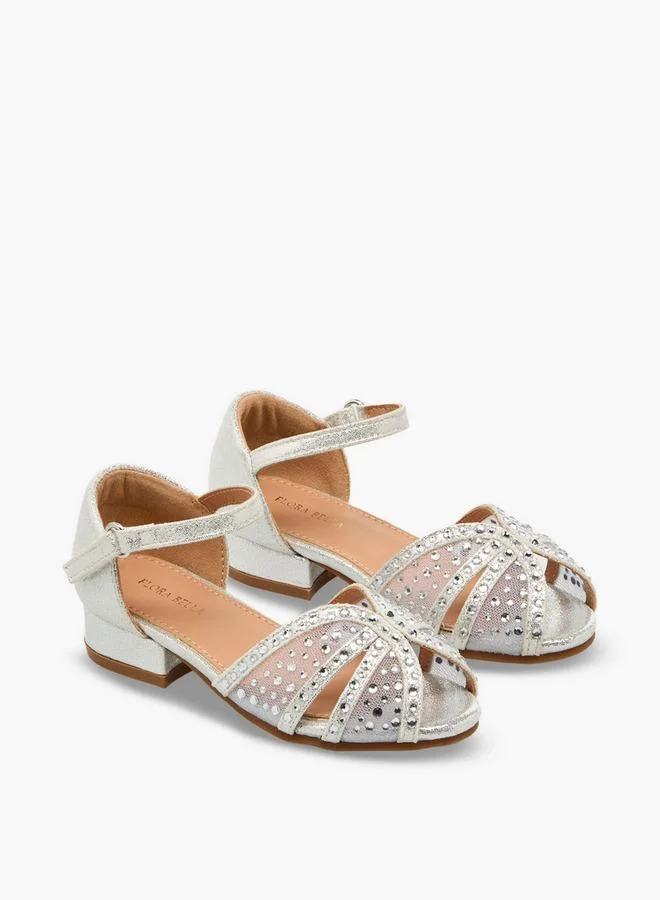 فلورا بيلا من شو إكسبرس Girls Embellished Block Heel Sandals