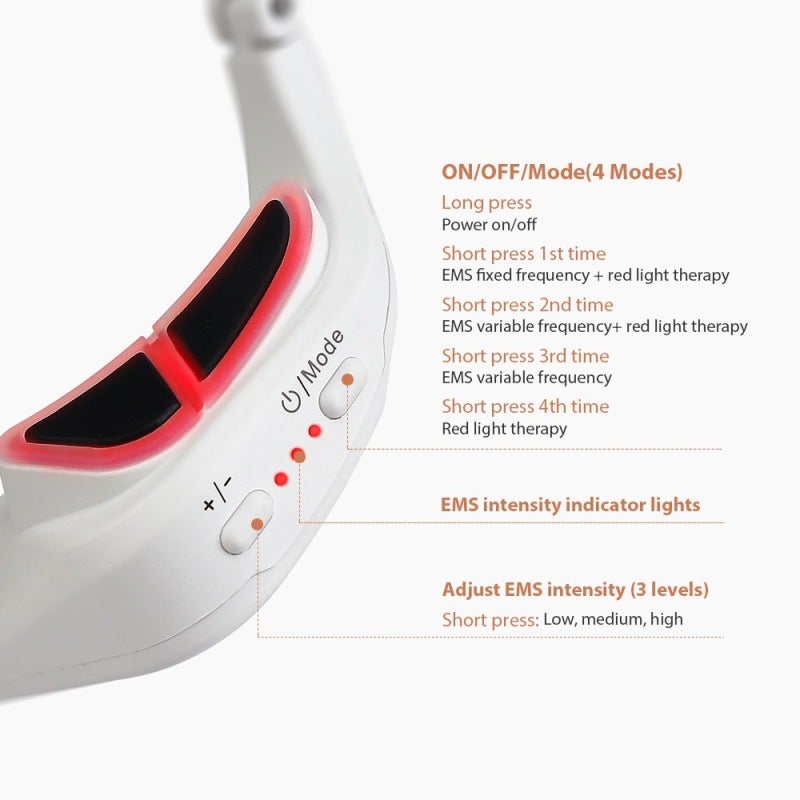 Eye Massager: 4 Modes 3 Intensity Levels - Red Light Therapy Combined With EMS Micro-Current Technology for Deep Skin Rejuvenation, Compact Portable Device for Dark Circle Puffiness Relief, Youthful E - Image 4