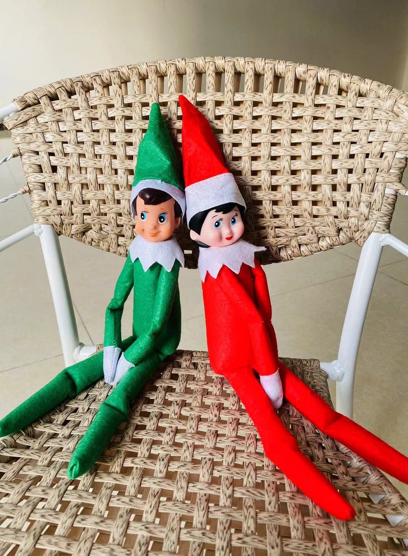 2-Piece Christmas Elf On The Shelf Plush Dolls For Home Decor  - Image 2