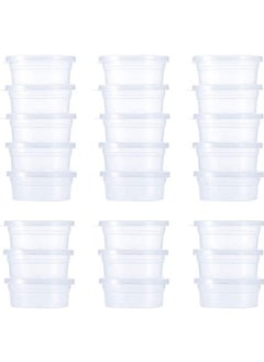 Slime Storage Containers 24 Pack, Leakproof Clear Plastic Foam Ball Storage Cups Storage Jars Containers With Lids Slime Pots Tubs