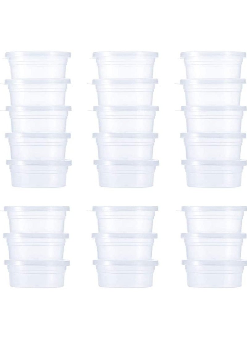SYOSI - Slime Storage Containers 24 Pack, Leakproof Clear Plastic Foam Ball Storage Cups Storage Jars Containers With Lids Slime Pots Tubs - Image 1