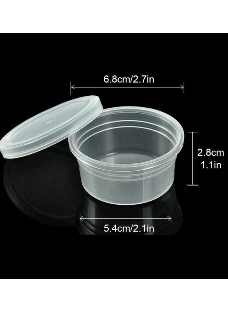 SYOSI - Slime Storage Containers 24 Pack, Leakproof Clear Plastic Foam Ball Storage Cups Storage Jars Containers With Lids Slime Pots Tubs - Image 1