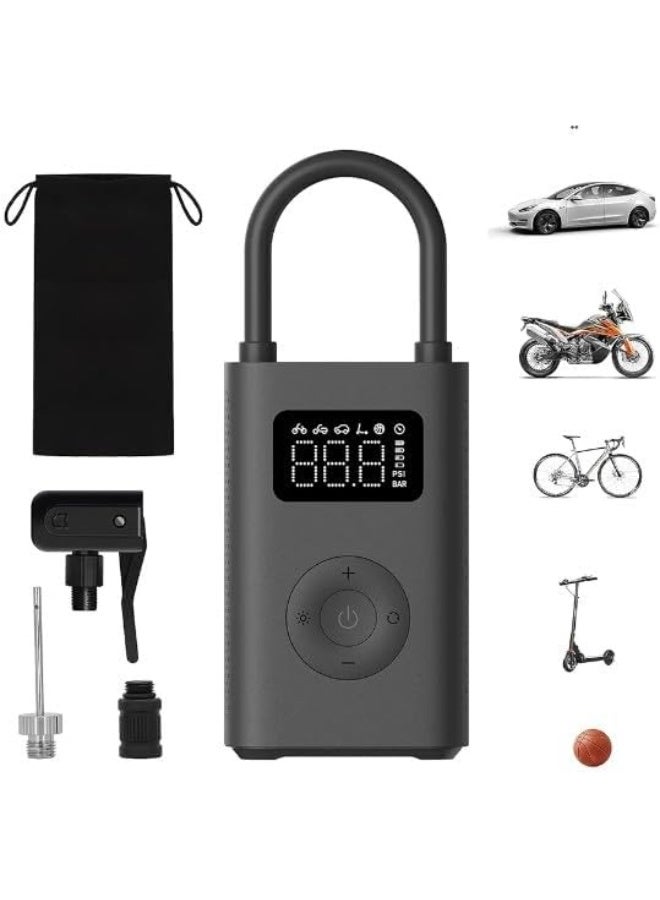 Xiaomi Portable Electric Air Compressor 2 Portable Air Compressor (0.2-10.3 Bar/3-150 PSI, 6 Modes, 2000mAh Battery, 14.4W, Micro USB-A Charging, with Emergency Light and LED Display), Black (ES Version) - Image 1