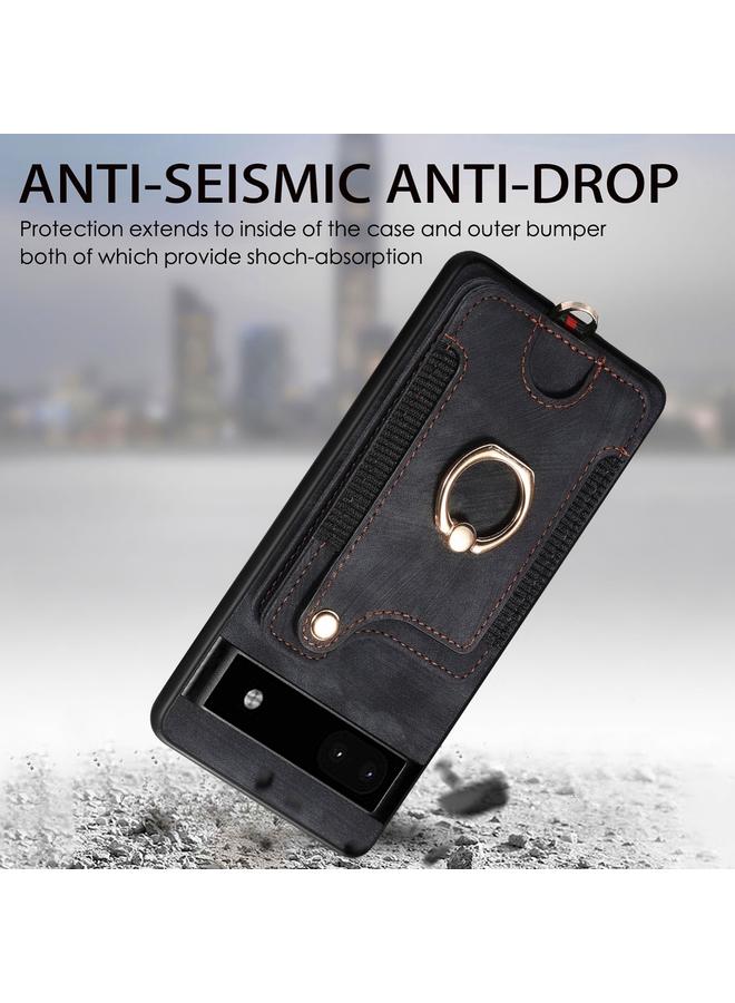 Green Tiger Case For Google Pixel 8 Pro Retro Skin-feel Ring Multi-card RFID Wallet Phone Case - Image 3