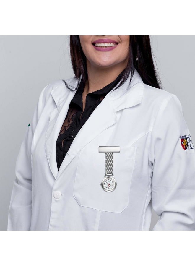 Lancardo Personalized Custom Engraving Women's Nurse Watch Simple Classic Unisex Doctor Paramedic Tunic Lapel Pin-on Brooch Quartz Fob Watch Large Arabic Numeral Mark - Image 2