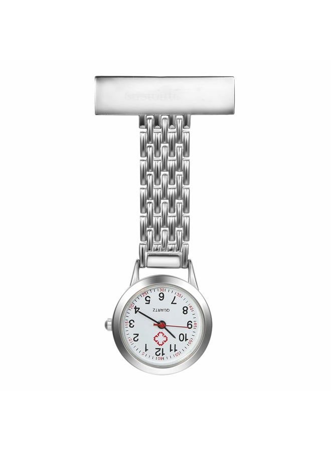 Lancardo Personalized Custom Engraving Women's Nurse Watch Simple Classic Unisex Doctor Paramedic Tunic Lapel Pin-on Brooch Quartz Fob Watch Large Arabic Numeral Mark - Image 1
