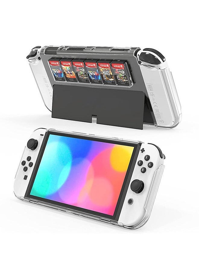 Transparent Case for Nintendo Switch OLED, Soft TPU Protective Cover Case for Switch OLED Console and Joy-con Controller with Game card storage - Image 3