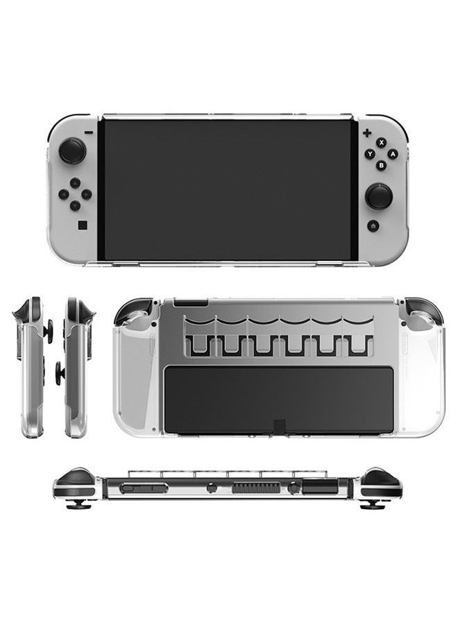 Transparent Case for Nintendo Switch OLED, Soft TPU Protective Cover Case for Switch OLED Console and Joy-con Controller with Game card storage - Image 1
