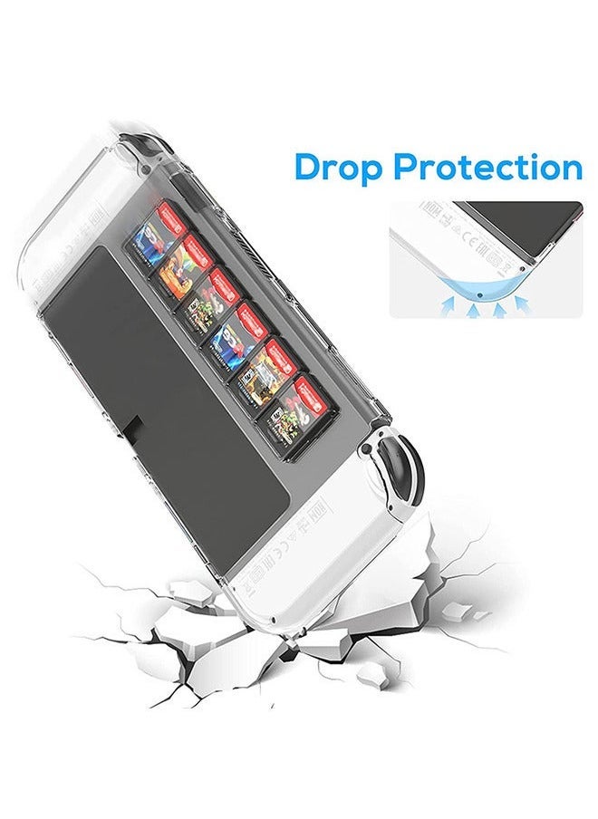 Transparent Case for Nintendo Switch OLED, Soft TPU Protective Cover Case for Switch OLED Console and Joy-con Controller with Game card storage - Image 4
