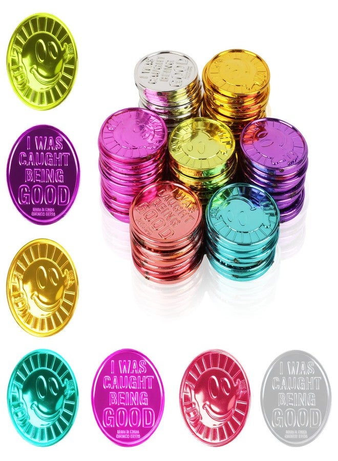 Abilat 100Pcs Caught Being Good Coins Tokens for Kids Colorful Thumbs Up Reward Incentive Behavior Tokens Classroom Behavior Reward Plastic Coin Gift for Students Teachers School Prize Supplies - Image 1