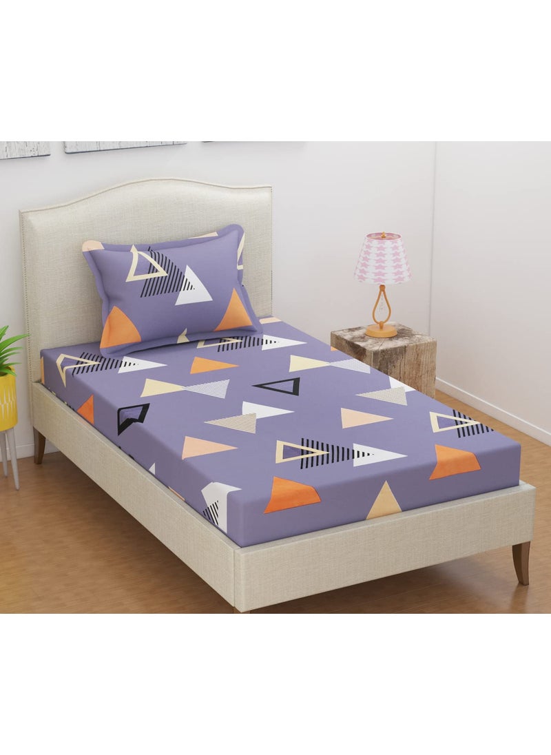 BSB HOME BSB HOME Cotton Yellow with Animal Printed Single Bedsheet Special for Kids with 1 Pillow Cover TC 180-Cream  - Image 1