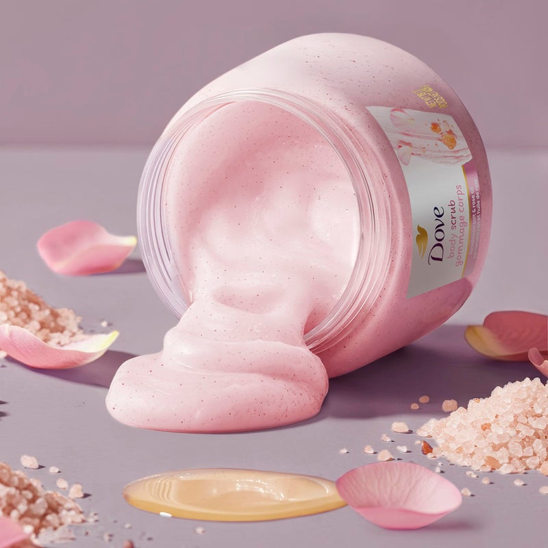 Dove Himalayan Salt & Rose Oil Body Scrub Exfoliates and Deeply Nourishes for Smooth, Radiant Skin 15 oz - Image 5