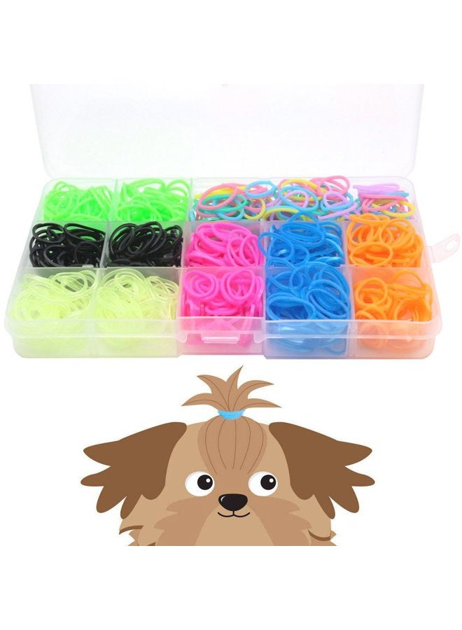 YOY 3/4" Pet Dog Stretchy Rubber Bands, 600/Box - Puppy Elastics Ties Pony Tail Holders Hair Accessories for Doggy Grooming Top Knots Ponytails Braids and Dreadlocks - Image 1