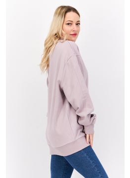 ESPRIT Women Funnel Neck Textured Long Sleeves Sweatshirt, Mouve  - Image 2