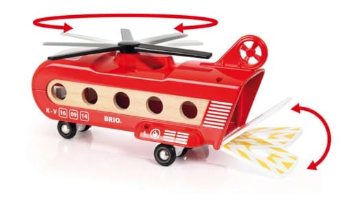 BRIO World 33886 - Cargo Helicopter - Premium Wooden Train Toy | Safe and Durable | Compatible with All Sets | Fun for Toddlers and Kids | Includes Figure and Accessories - Image 5