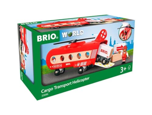BRIO World 33886 - Cargo Helicopter - Premium Wooden Train Toy | Safe and Durable | Compatible with All Sets | Fun for Toddlers and Kids | Includes Figure and Accessories - Image 3