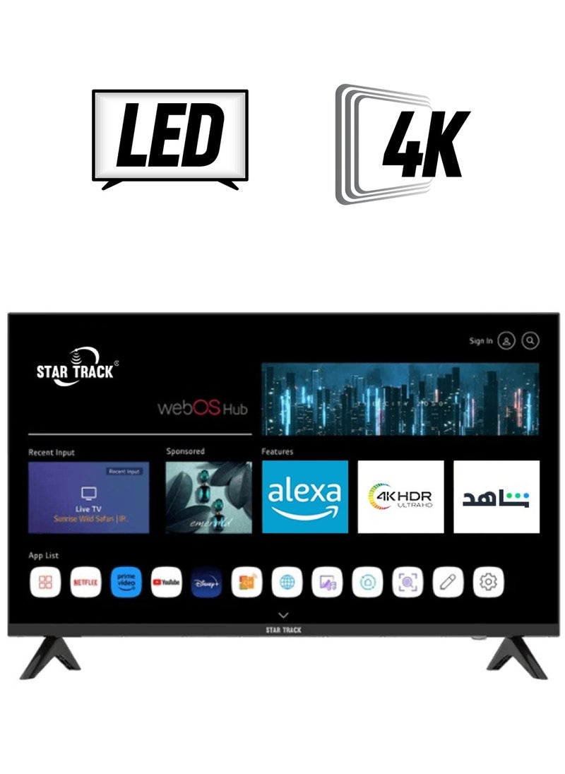 STAR TRACK 55" 4K Smart TV | webOS Hub, Bezel less, Magic Remote, Bluetooth, Netflix, YouTube, Satellite Receiver  - Image 1