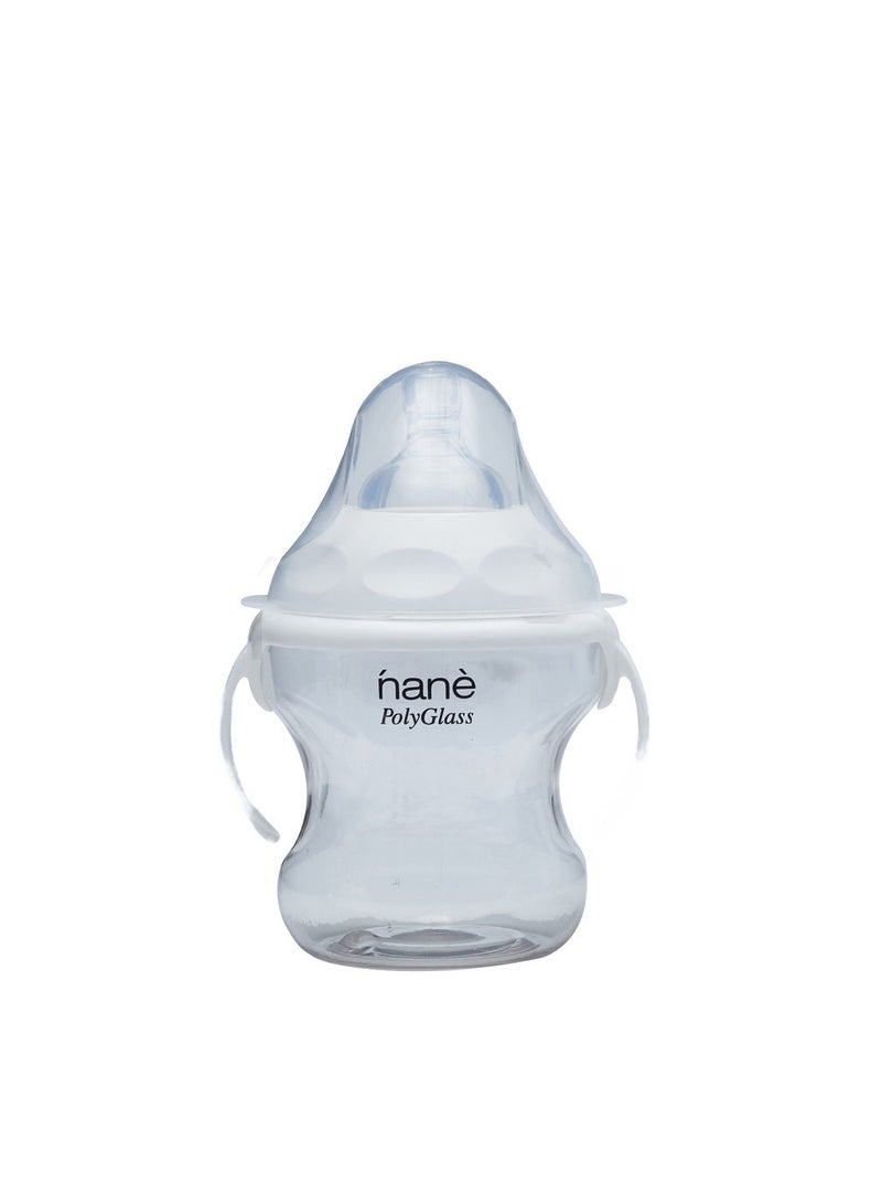 جابلو زجاجة رضاعة ناني سهلة الإمساك برقبة واسعة مع حلمة سيليكون مضادة للمغص وخالية من مادة BPA، 260 مل - أبيض - Image 1