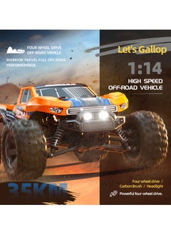 Harvestoy 1:14 Scale Off Road RC Truck 4WD Remote Control Truck, 40KM/H Fast Racing Car, 2.4Ghz RC Vehicle Rock Crawler for Kids  - Image 3