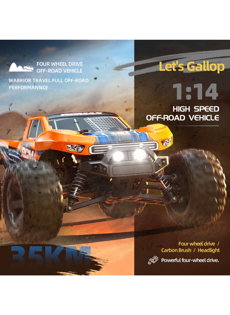 Harvestoy 1:14 Scale Off Road RC Truck 4WD Remote Control Truck, 40KM/H Fast Racing Car, 2.4Ghz RC Vehicle Rock Crawler for Kids  - Image 3