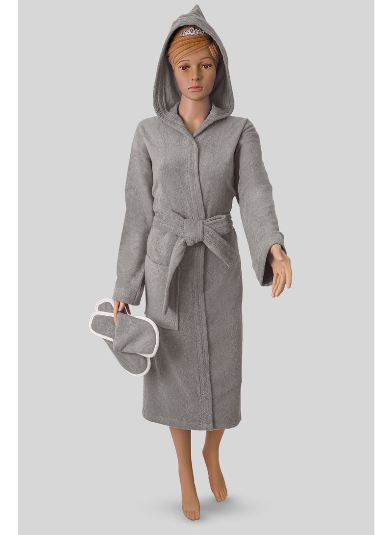 Banotex Egyptian cotton bathrobe for unisex with bow and slipper and waist belt in multiple sizes and colors - Image 1