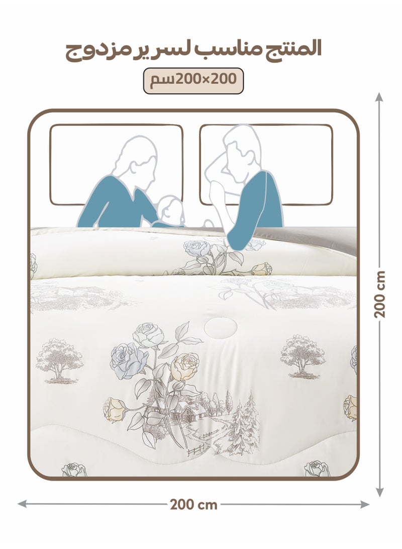 دونا مفرش 6 قطع مقاس مزدوج يناسب سرير 200×200 سم تصميم مشجر مطبوع من مايكروفايبر كلاود كولكشن - Image 3