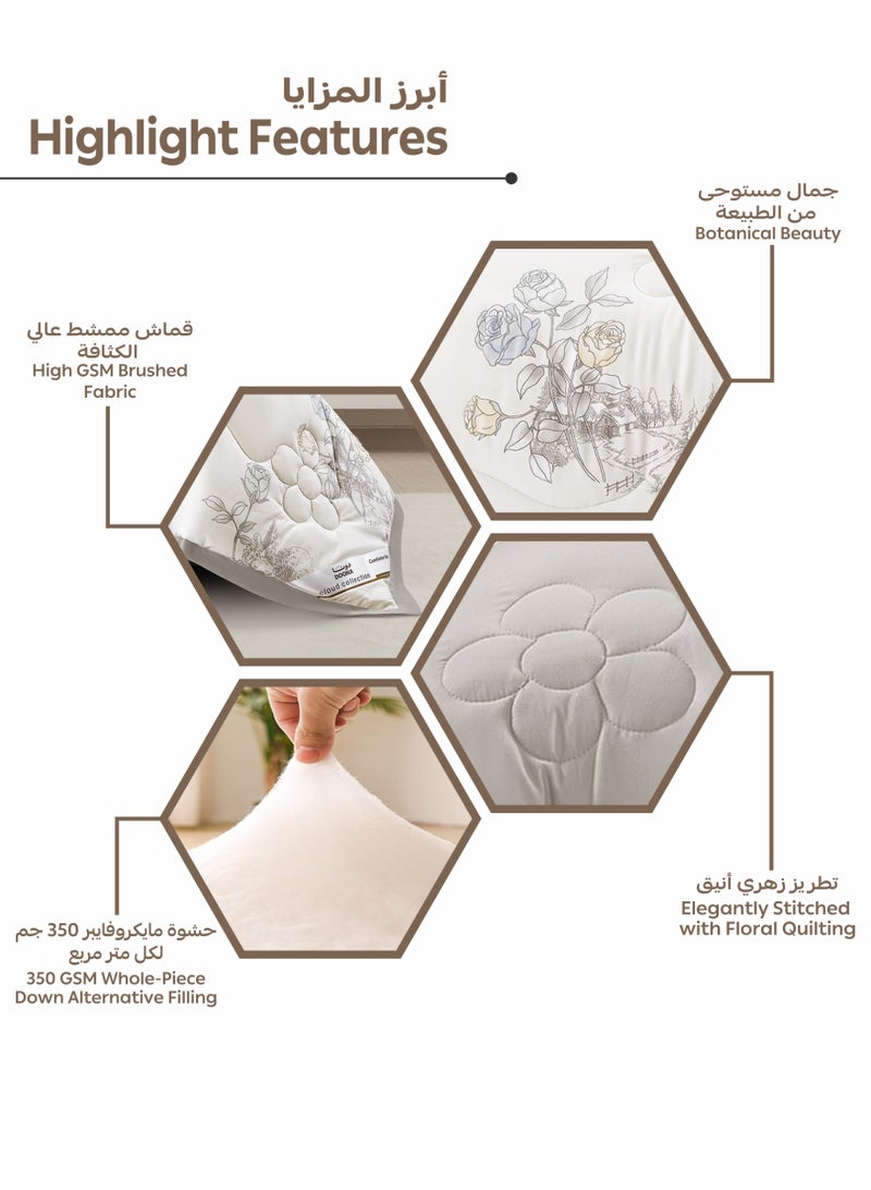 دونا مفرش 6 قطع مقاس مزدوج يناسب سرير 200×200 سم تصميم مشجر مطبوع من مايكروفايبر كلاود كولكشن - Image 5