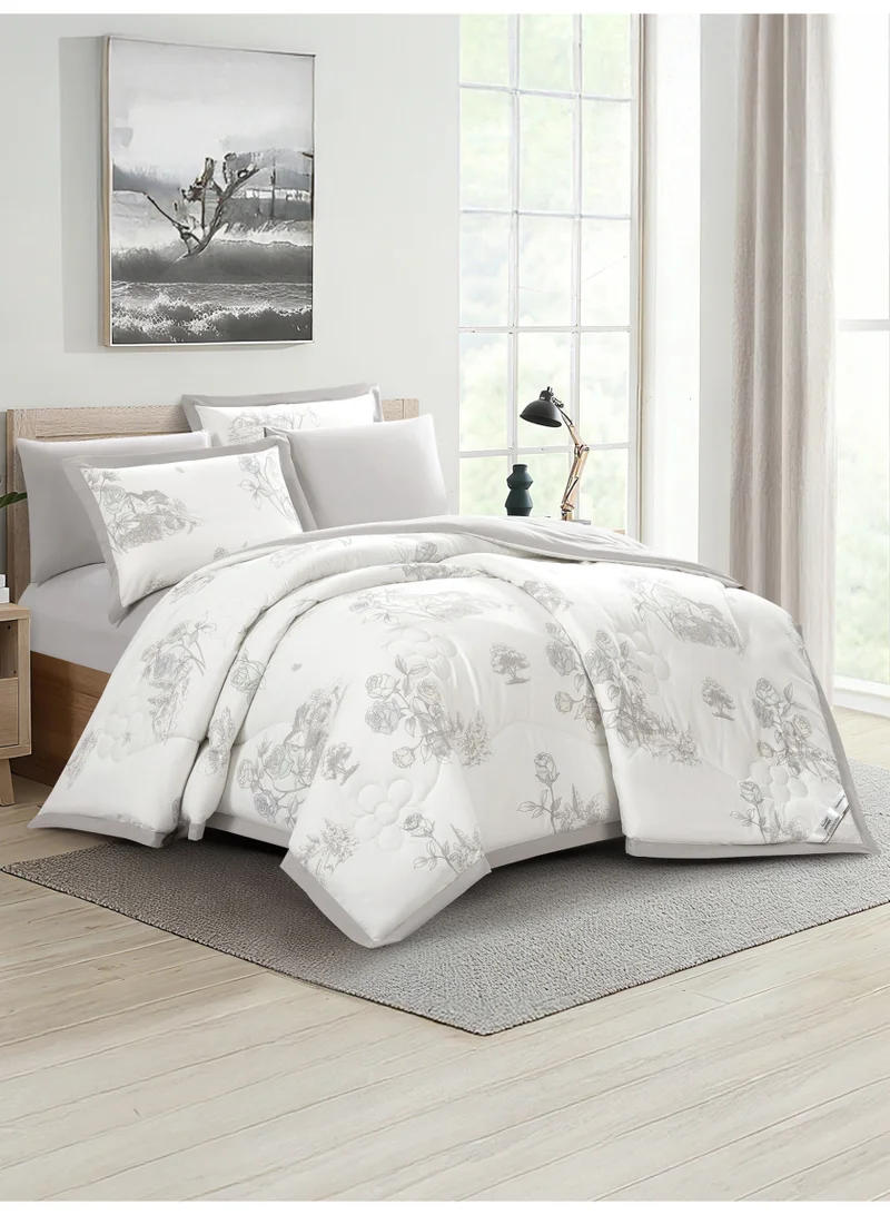 Doona Bedding Comforter Set King Size, Fits 200×200 cm – 6 Pcs Reversible Printed Design – 350 GSM All-Season Comforter – Premium Brushed Microfiber
