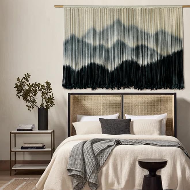 IOWER Cross-material combo compatible Macrame Wall Hanging Mountain Dip-Dyed Macrame Wall Decor Large Modern Fiber Art Boho Wall Decor 57" Wx35 L Extra part combo compatible - Image 2