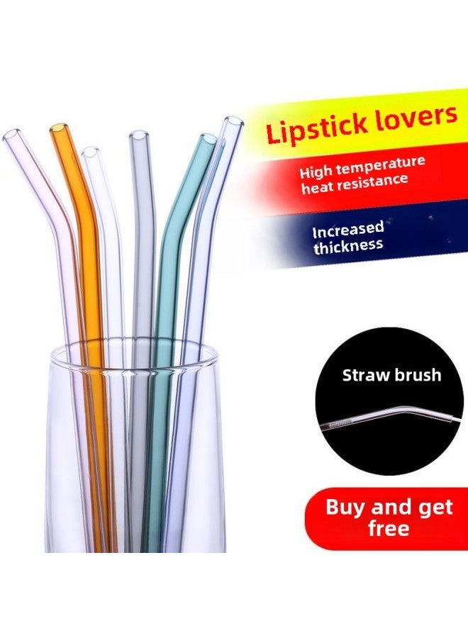 Glass Straw Color High Color Value Straw Not Stick Lipstick Repeat Multi-color Optional Mix Source Factory A Wholesale-Color:Friends Of The City ∧ ∪ ∧ Sapphire Blue Curved Straw Suction Tube Brush ∏-Specifications:Youcheng ∧ 1 Pack 1 Cleaning Brush