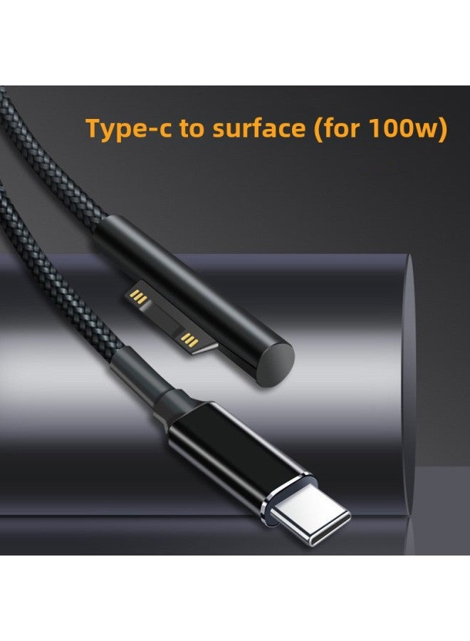 C- Surface Charging Cable For Pro7 Charging Pd100w Compatible Pro3/4/5/6 Microsoft Charging Cable-Color:Surface5 C Female Pvc 0.15m (65w) - Image 2