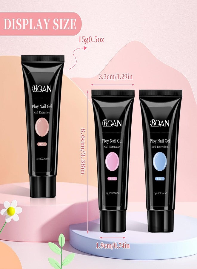 BQAN Poly Nail Gel Kit - 6 Colors Builder Gel for Long-Lasting Nail Extensions | 15ml Each | Salon-Quality DIY & Home Use | Low Odor - Image 2