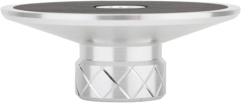 Levemolo Record Weight Stabilizer for Vinyl Turntable Aluminum Alloy Disc Clamp Leather Top Balanced Metal Vinyl Record Weight for HiFi Audio Playback Silver Finish Suitable for Audiophiles - Image 1