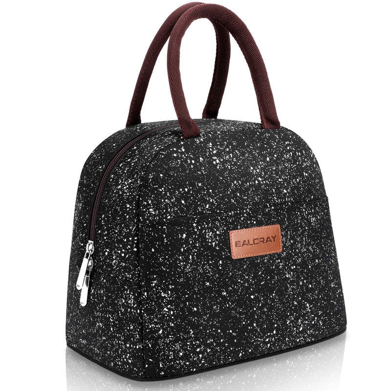 BALORAY Lunch Bag for Women Men Insulated Lunch Box for Adult Reusable Lunch Tote Bag for Work Picnic or Travel Black Starry