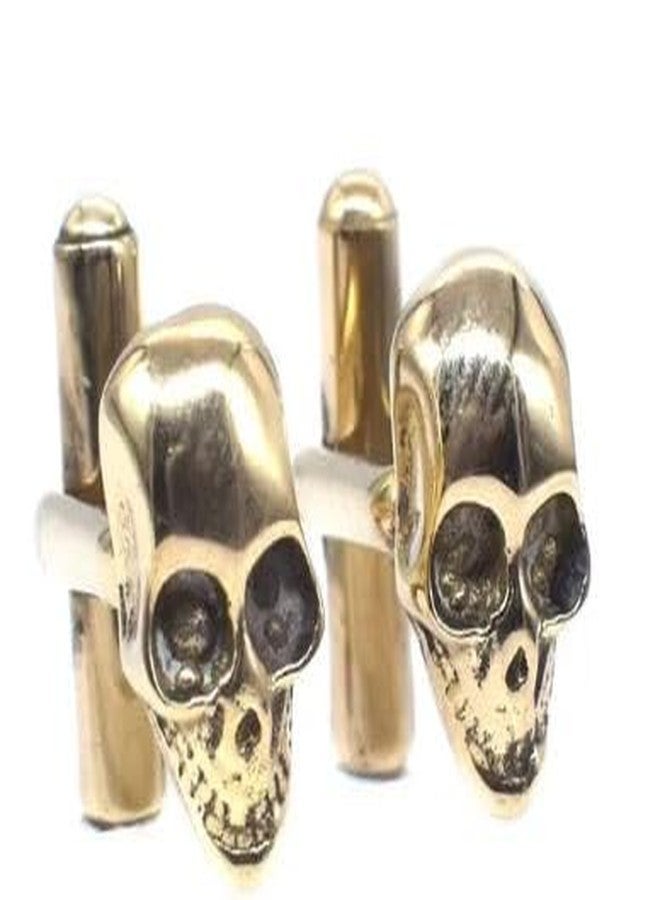 أزرار أكمام بتصميم جمجمة عتيقة، زوج من أزرار أكمام قميص التوكسيدو الرجالية / هدية للرجال / أزرار أكمام بتصميم جمجمة هيكلية بنمط البانك للرجال والأولاد - Image 1