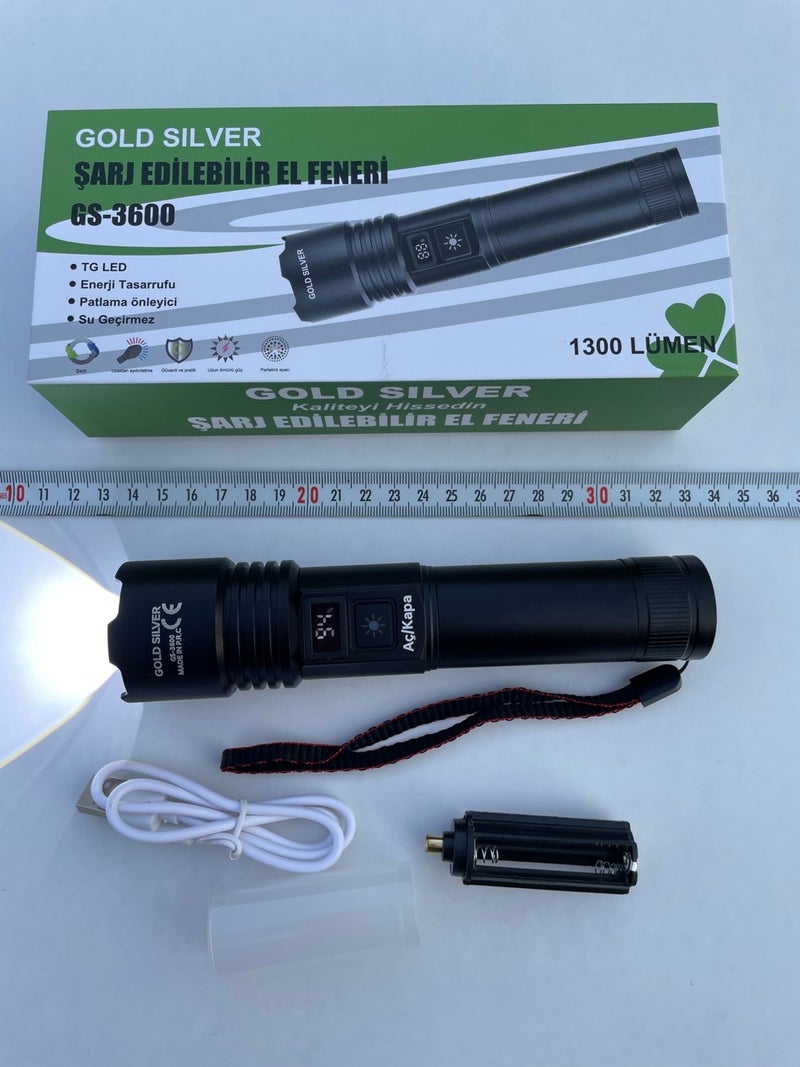Goldsilver Gold Silver GS-3600 Flashlight with Charge Indicator  - Image 1