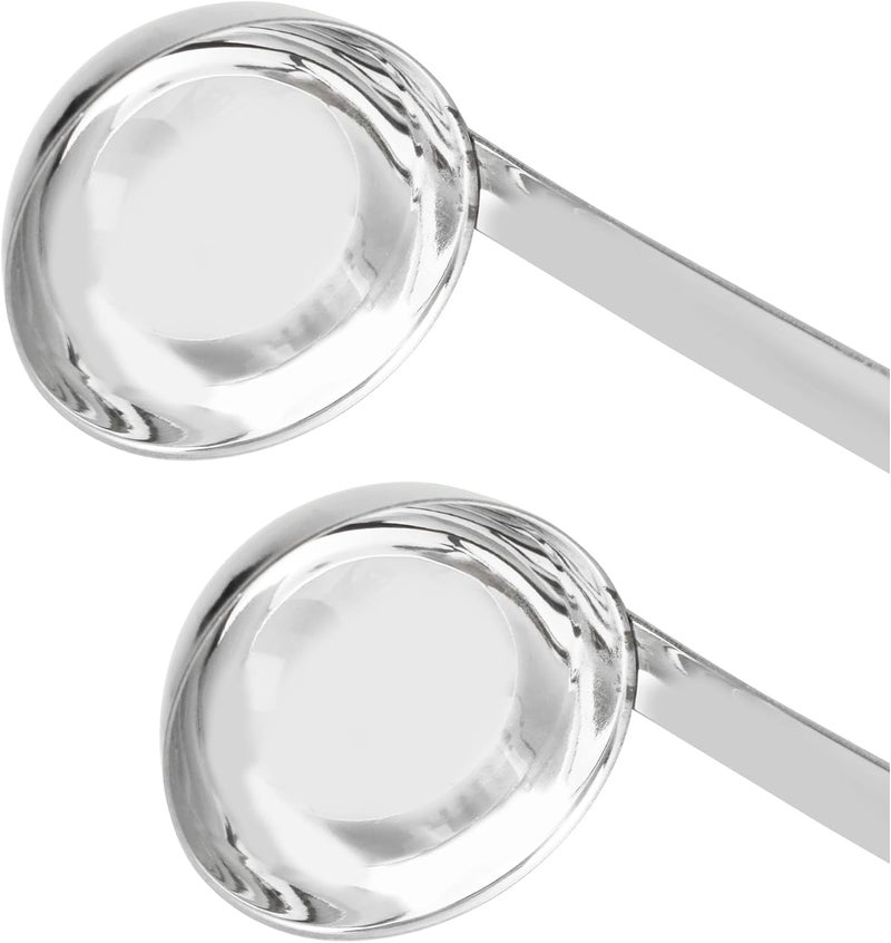 AUXBC 2Pcs 3oz Stainless Steel Soup Ladle, Long Handle Ladles with Pouring Rim for Cooking, Serving Soup, Sauce, Stew, Kitchen - Image 3
