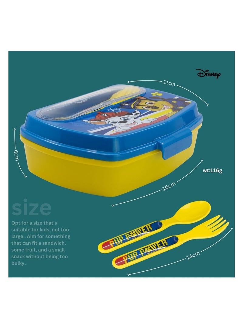 STOR STOR FUNNY SANDWICH BOX WITH CUTLERY PAW PATROL PUP POWER  - Image 4