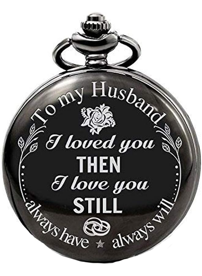 YELLOW CHIMES Pocket Watch Pendant With Chain For Husband Unique Memorable Gift Dual Purpose Stainless Steel Clock For Men - Image 1