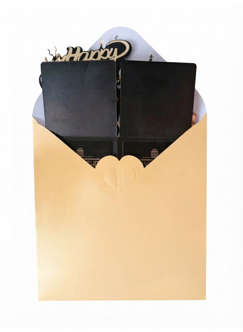 Aura Style 3D Pop Up Birthday Card, Luxury Black and Gold Greeting Card with Envelope and Note Card - Image 5