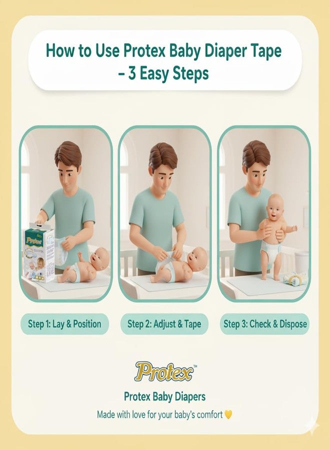 Protex Premium Baby Diapers MEDIUM Taped Diapers(160 Counts) - Image 2