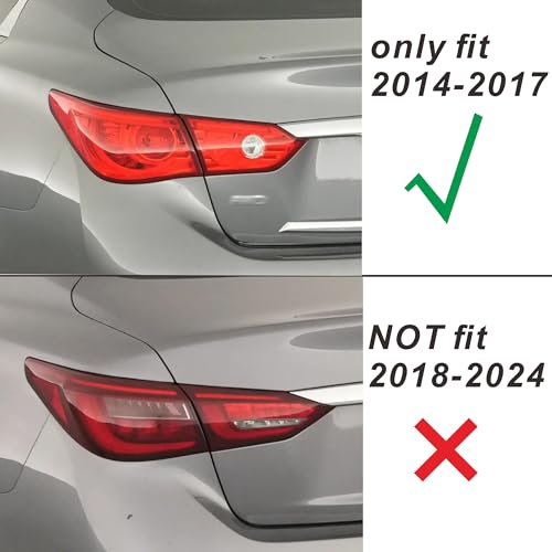 NEESPOC Tail Light Covers Guards Fit for Infiniti Q50 2014 2015 2016 2017, Smoked Black Rear Light Protective Cover Guards Trim Set Exterior Accessories - Image 3