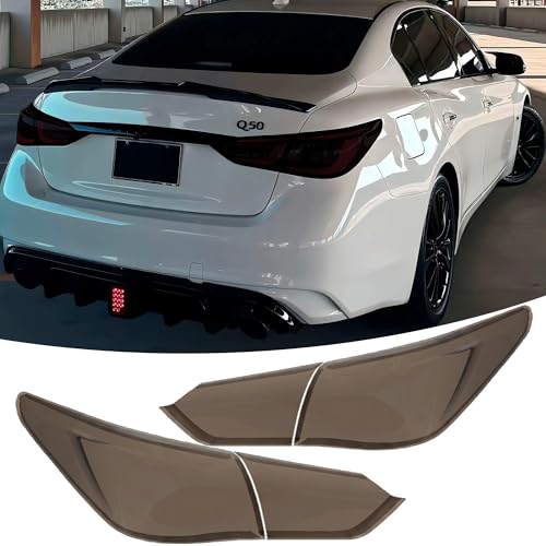 NEESPOC Tail Light Covers Guards Fit for Infiniti Q50 2014 2015 2016 2017, Smoked Black Rear Light Protective Cover Guards Trim Set Exterior Accessories - Image 1
