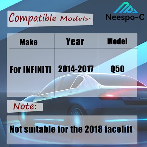 NEESPOC Tail Light Covers Guards Fit for Infiniti Q50 2014 2015 2016 2017, Smoked Black Rear Light Protective Cover Guards Trim Set Exterior Accessories - Image 2