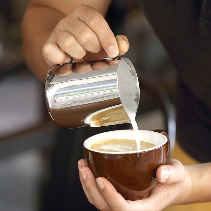Stainless Steel Milk Frothing Pitcher Cappuccino Pitcher Pouring Jug Espresso Cup Creamer Cup for Latte Art, (300ML) - Image 2