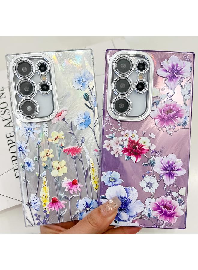 اس-توب جراب لهاتف Samsung Galaxy A36 مصنوع من مادة TPU بتصميم زهور ونباتات مطلية بالكهرباء - Image 2