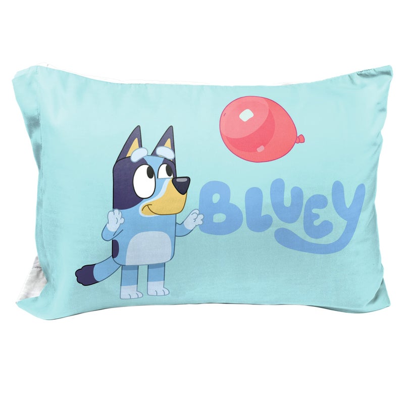 Jay Franco Bluey Bingo 1 Single Reversible Pillowcase DoubleSided Kids Super Soft Bedding Official Bluey Product